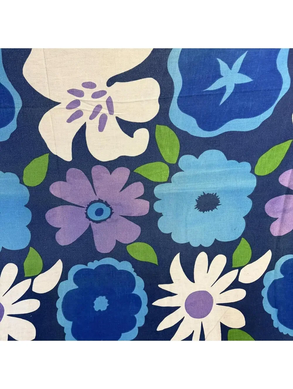 Flower power linen coverlet vintage 60s/70s